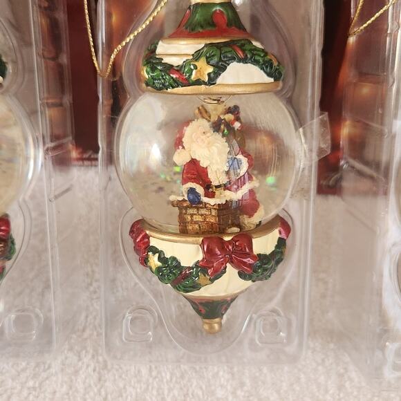 Vintage Kirkland Signature Small Christmas Water Globe Ornaments set of 4 - Picture 5 of 5